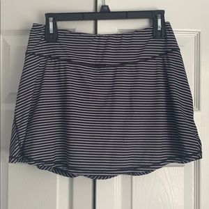 Black and white stripped tennis skirt